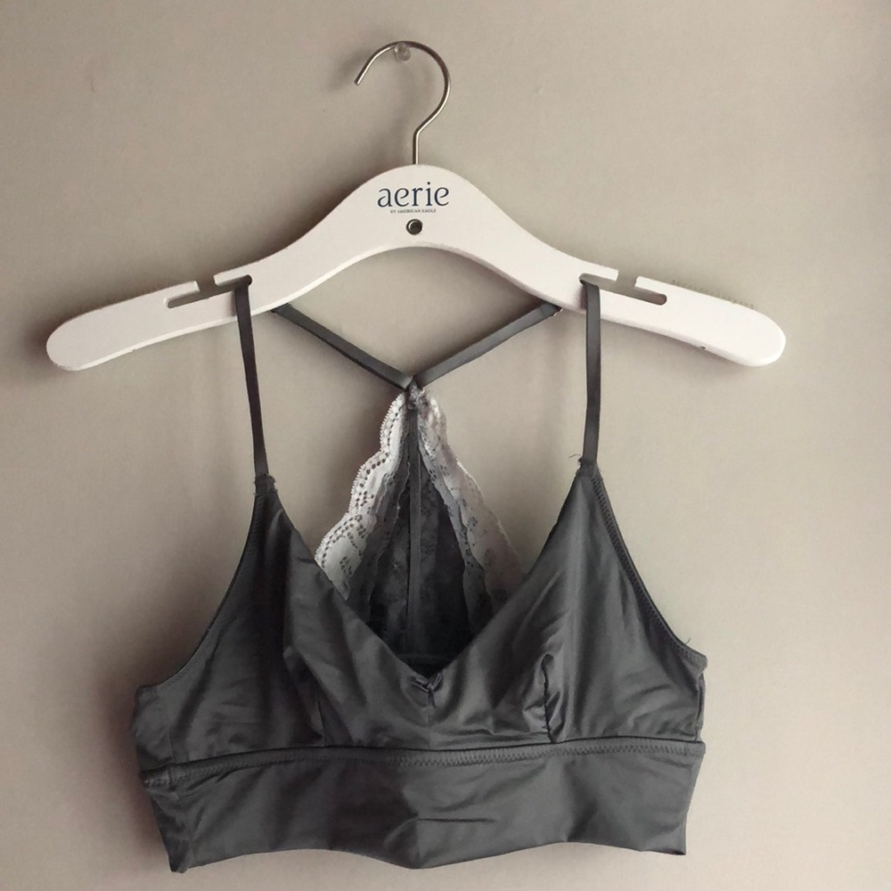 Aerie bralette - satin with lace back detail